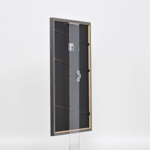 Effetto cornice in legno massiccio profilo 25 noce marrone 30x45 cm vetro museale