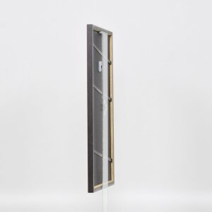 Effetto cornice in legno massiccio profilo 25 noce marrone 30x45 cm vetro museale