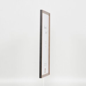 Effetto cornice in legno massiccio profilo 25 noce marrone 30x45 cm vetro museale