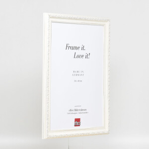 Cornice barocca effetto legno profilo 37 bianco 30x45 cm vetro museo