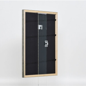 Telaio effetto legno profilo 2070 vetro antiriflesso 30,5x91,5 cm argento