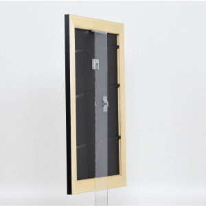 Effetto cornice in legno massiccio profilo 30 nero 30,5x91,5 cm vetro museale