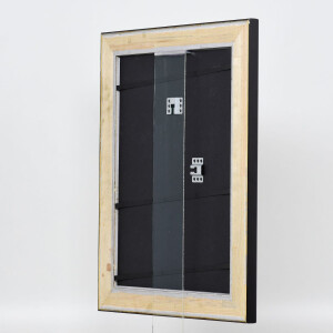 Telaio effetto legno profilo 95 nero 35x100 cm vetro normale