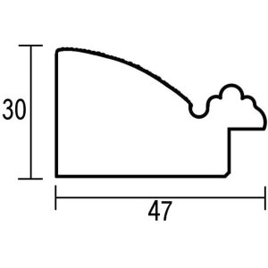 Effetto cornice in legno massiccio profilo 28 oro 35x100 cm vetro acrilico