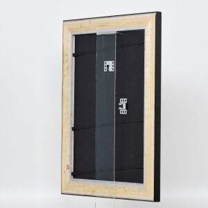 Telaio effetto legno profilo 95 nero 35x100 cm vetro acrilico