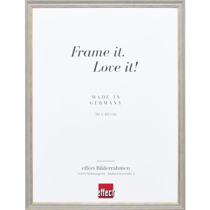 Telaio effetto legno massiccio profilo 25 grigio 40x40 cm vetro trasparente