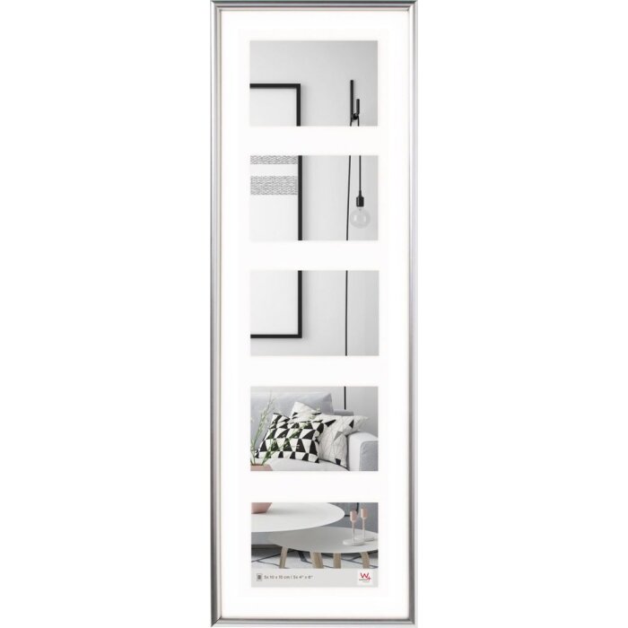 Walther Cornice da galleria in plastica GALERIA per 5 foto 10x15 cm argento