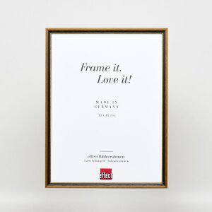Struttura in legno massiccio effetto profilo 22 marrone-oro 40x50 cm vetro antiriflesso