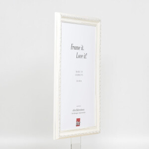 Cornice barocca effetto legno profilo 37 bianco 40x60 cm vetro museo