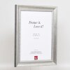 Effetto cornice in legno massiccio profilo 28 argento 42x59,4 cm vetro museale