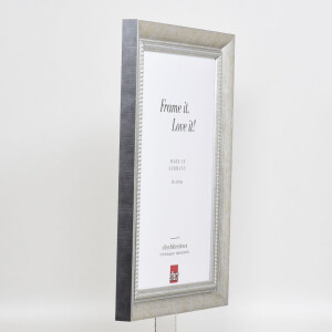 Effetto cornice in legno massiccio profilo 28 argento 45x60 cm vetro acrilico