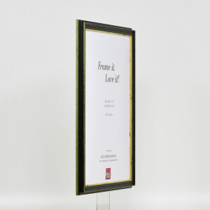 Cornice in legno effetto profilo 21 verde 45x80 cm vetro museale