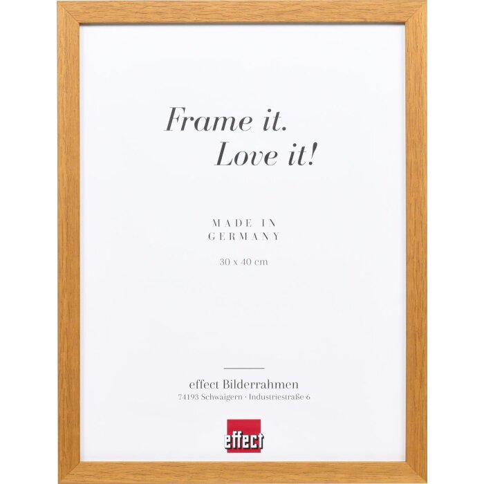 Telaio effetto legno profilo 33 rovere 50x50 cm vetro antiriflesso