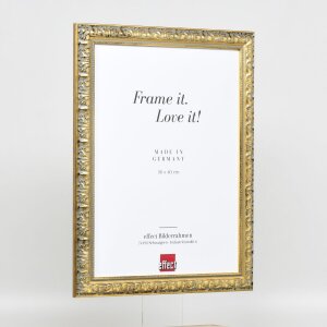 Effetto cornice in legno profilo 94 oro 50x50 cm vetro antiriflesso