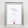 Effetto cornice in legno massiccio profilo 28 argento 50x50 cm vetro antiriflesso