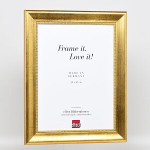 Cornice in legno effetto profilo 95 oro 50x50 cm vetro antiriflesso