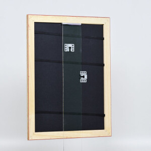 Cornice barocca effetto legno Profilo 37 argento antico 50x50 cm vetro museo