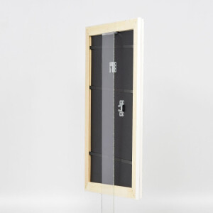 Cornice barocca effetto legno profilo 37 bianco 50x60 cm vetro museo