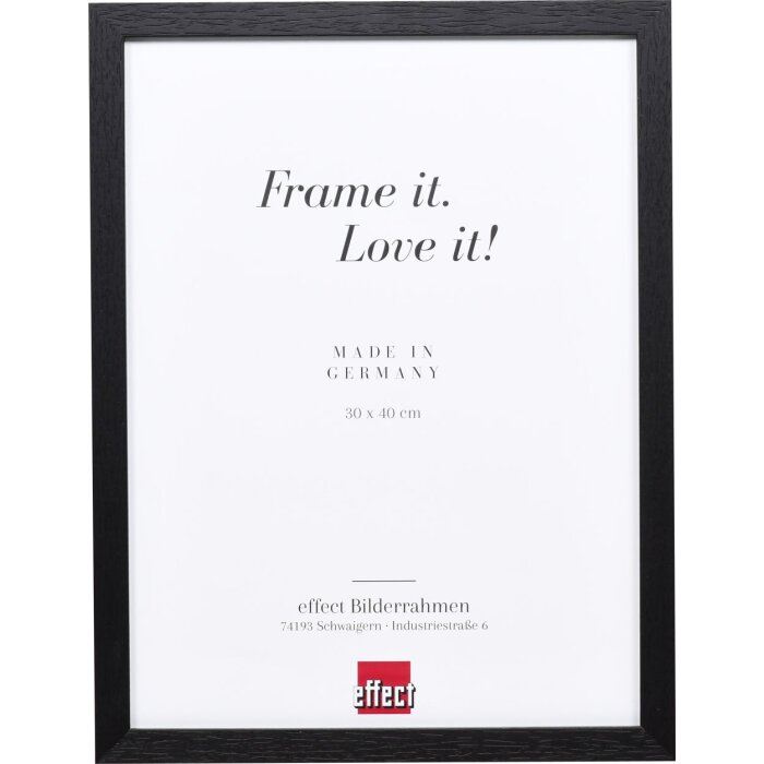 Telaio effetto legno profilo 33 nero 50x65 cm vetro normale