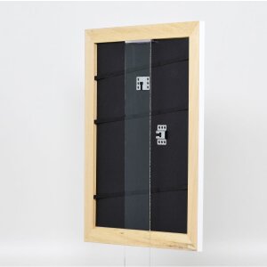 Effetto cornice in legno massello profilo 30 bianco 50x75 cm vetro acrilico
