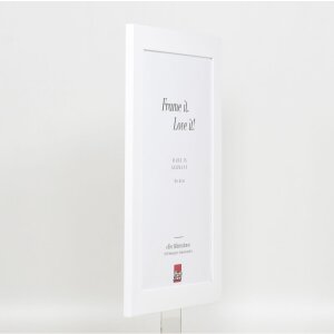 Effetto cornice in legno massello profilo 30 bianco 50x75 cm vetro acrilico