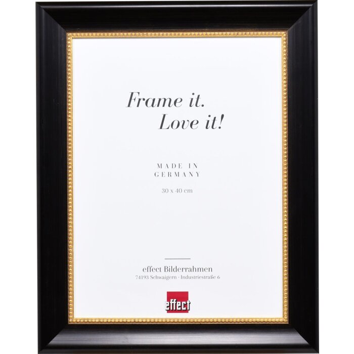 Telaio effetto legno profilo 95 nero 50x75 cm vetro antiriflesso