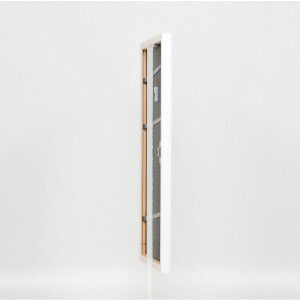 Telaio effetto legno profilo 2070 vetro museo 50x75 cm bianco