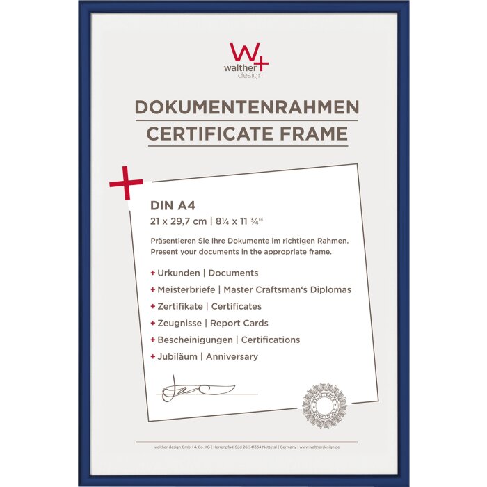 Cornice di plastica new lifestyle - 21x29,7 cm - blu - din a4