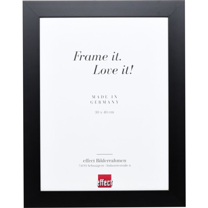 Effetto cornice in legno massiccio profilo 30 nero 60x60 cm vetro museo