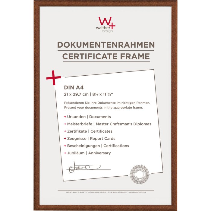 Cornice di plastica new lifestyle - 21x29,7 cm - bronzo - din a4