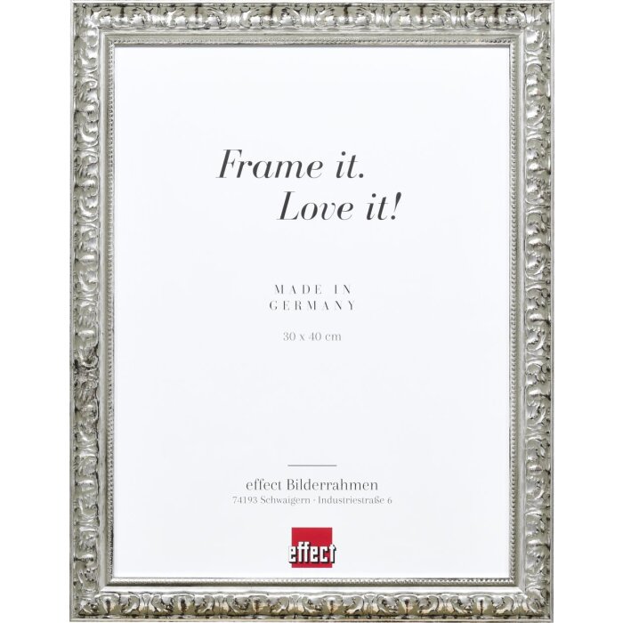Telaio effetto legno profilo 94 argento 60x90 cm vetro antiriflesso