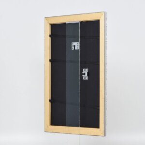 Telaio effetto legno profilo 94 argento 60x90 cm vetro antiriflesso