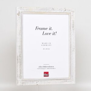 Cornice ad effetto in legno massiccio 2240 bianco 60x90 cm vetro acrilico
