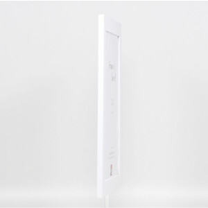 Effetto cornice in legno massiccio profilo 30 bianco 61x91,5 cm vetro museo
