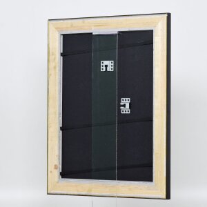 Telaio effetto legno profilo 95 nero 62x93 cm vetro normale