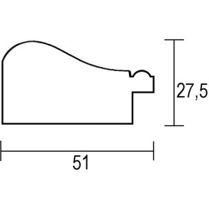 Telaio effetto legno profilo 95 nero 62x93 cm vetro acrilico