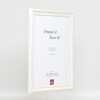 Effetto cornice barocca in legno profilo 37 bianco 62x93 cm vetro museale