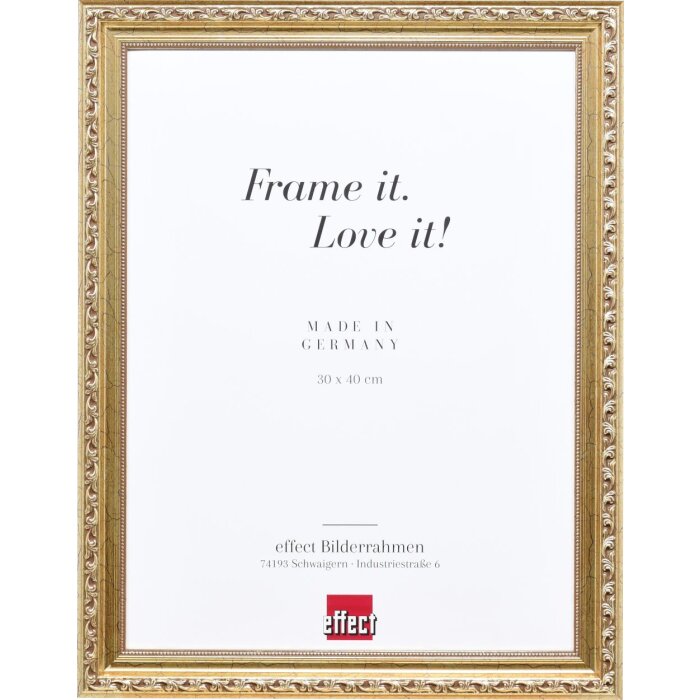 Effetto legno Telaio barocco Profilo 37 argento antico 70x100 cm Vetro acrilico