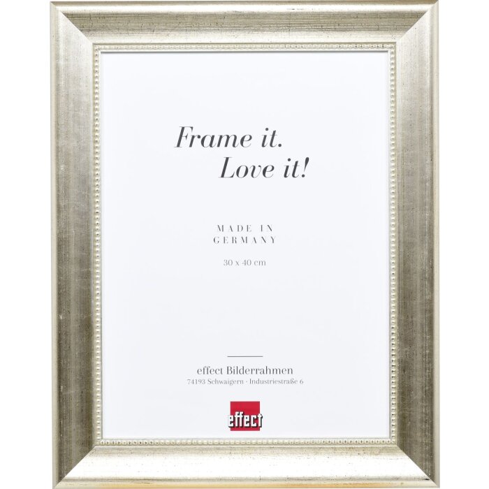 Telaio effetto legno profilo 95 argento 70x100 cm vetro antiriflesso