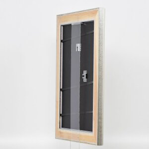 Telaio effetto legno profilo 95 argento 70x100 cm vetro antiriflesso
