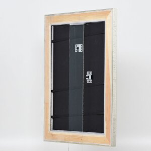 Telaio effetto legno profilo 95 argento 70x100 cm vetro antiriflesso