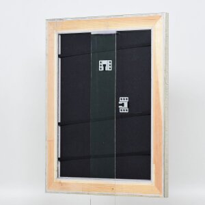 Telaio effetto legno profilo 95 argento 70x100 cm vetro antiriflesso