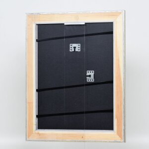 Telaio effetto legno profilo 95 argento 70x100 cm vetro antiriflesso