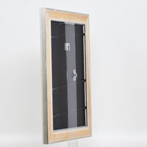 Telaio effetto legno profilo 95 argento 70x100 cm vetro antiriflesso