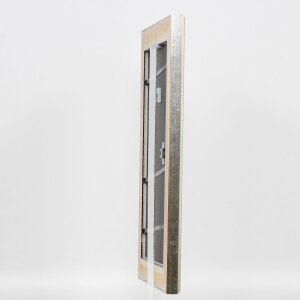Telaio effetto legno profilo 95 argento 70x100 cm vetro antiriflesso