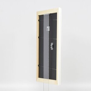 Cornice barocca effetto legno profilo 37 bianco 70x100 cm vetro museo