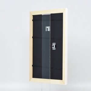 Cornice barocca effetto legno profilo 37 bianco 70x100 cm vetro museo