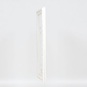 Cornice barocca effetto legno profilo 37 bianco 70x100 cm vetro museo