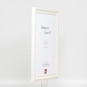 Cornice barocca effetto legno profilo 37 bianco 70x100 cm vetro museo