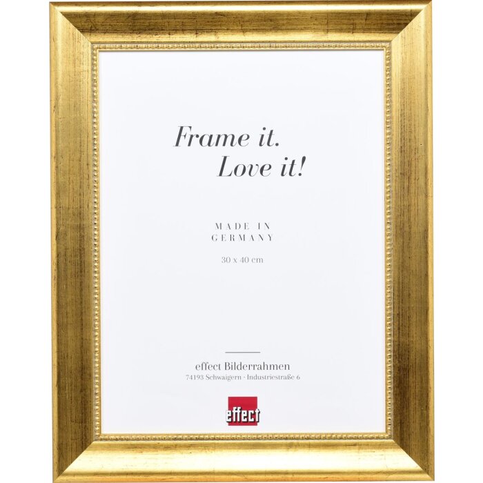 Telaio in legno effetto profilo 95 oro 70x70 cm vetro antiriflesso